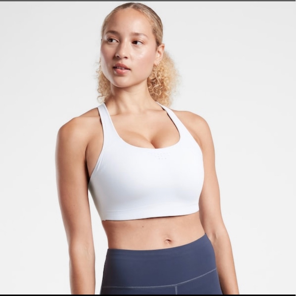 Athleta Phenomena Bra 36DD Snowballl Blue.